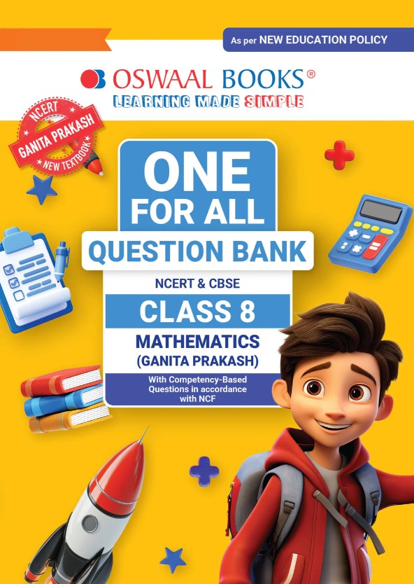 Oswaal | One for all Question Bank NCERT & CBSE Class-8 Mathematics (Ganita Prakash)